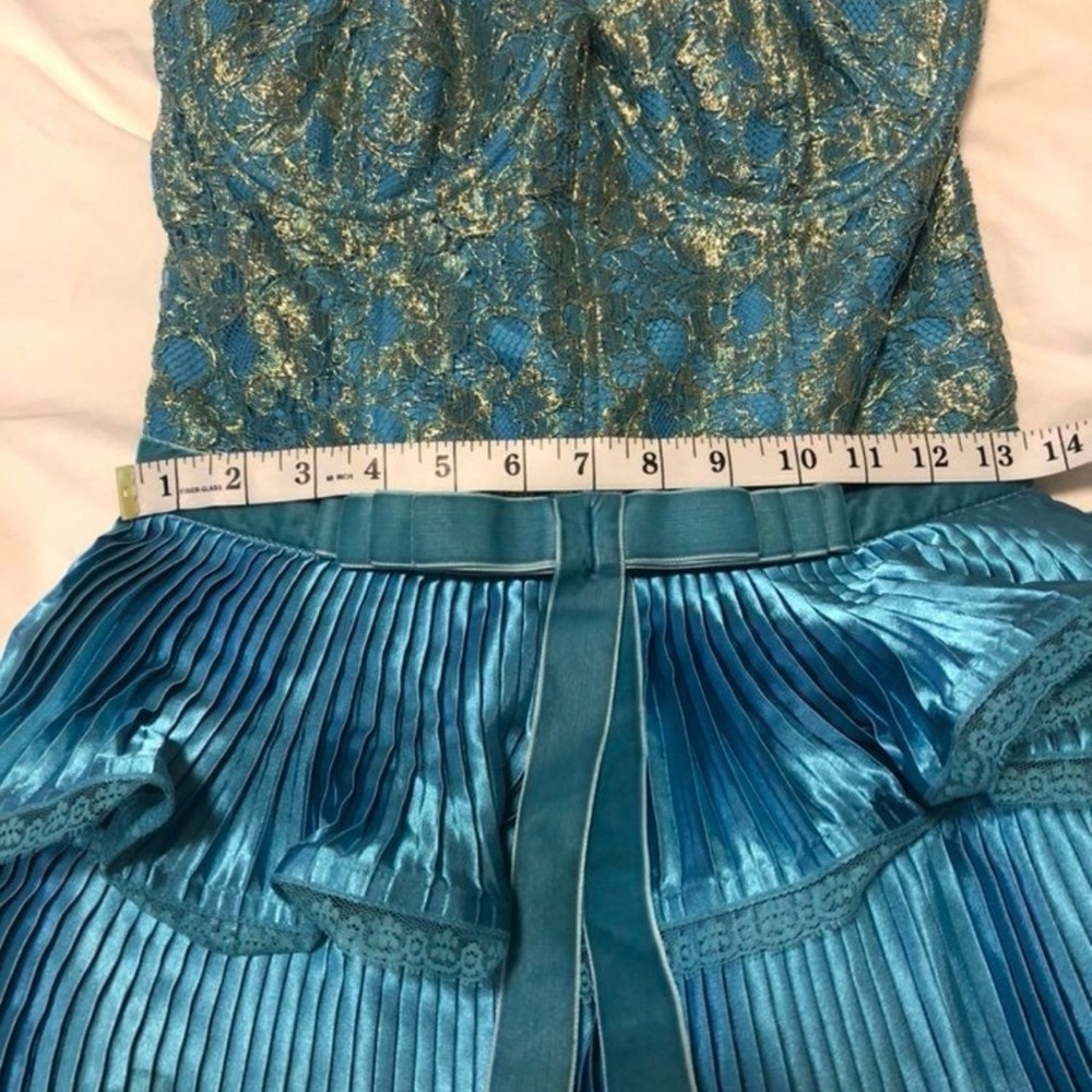 Betsey Johnson Blue and Gold Layered dress - Picture 5 of 9